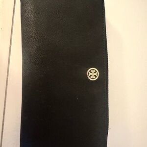 Tory Burch Black Wallet with Gold Logo